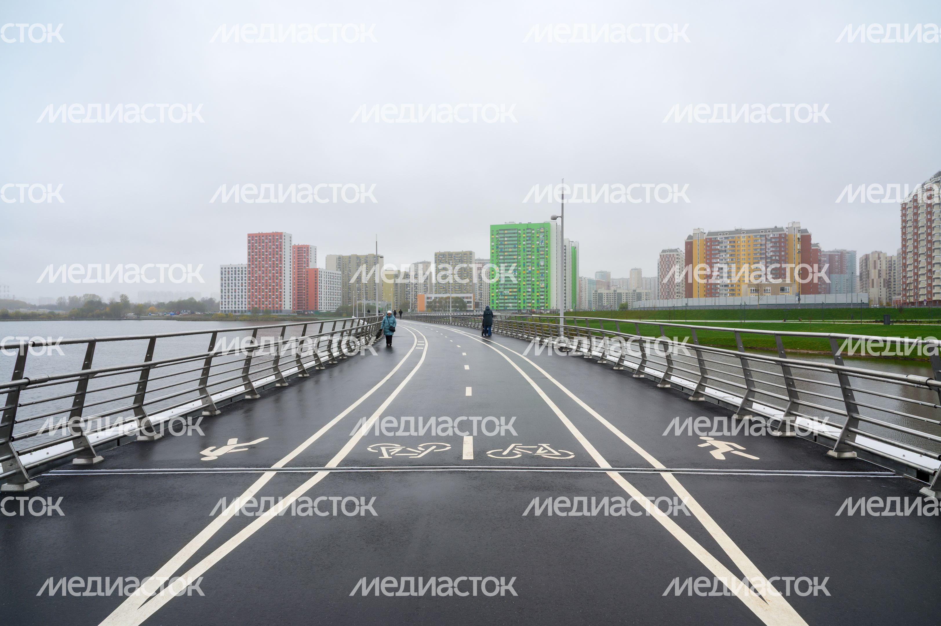 Пешеходный мост через озеро Черное соединил Люберцы и Москву Пешеходный мост через озеро Черное соединил Люберцы и Москву