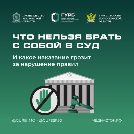 Что нельзя брать с собой в суд Квадрат 01 С гербом МО