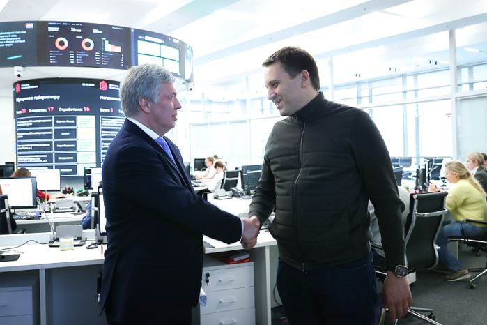 Вячеслав Духин и Алексей Русских обсудили особенности работы Инфоцентра Подмосковья