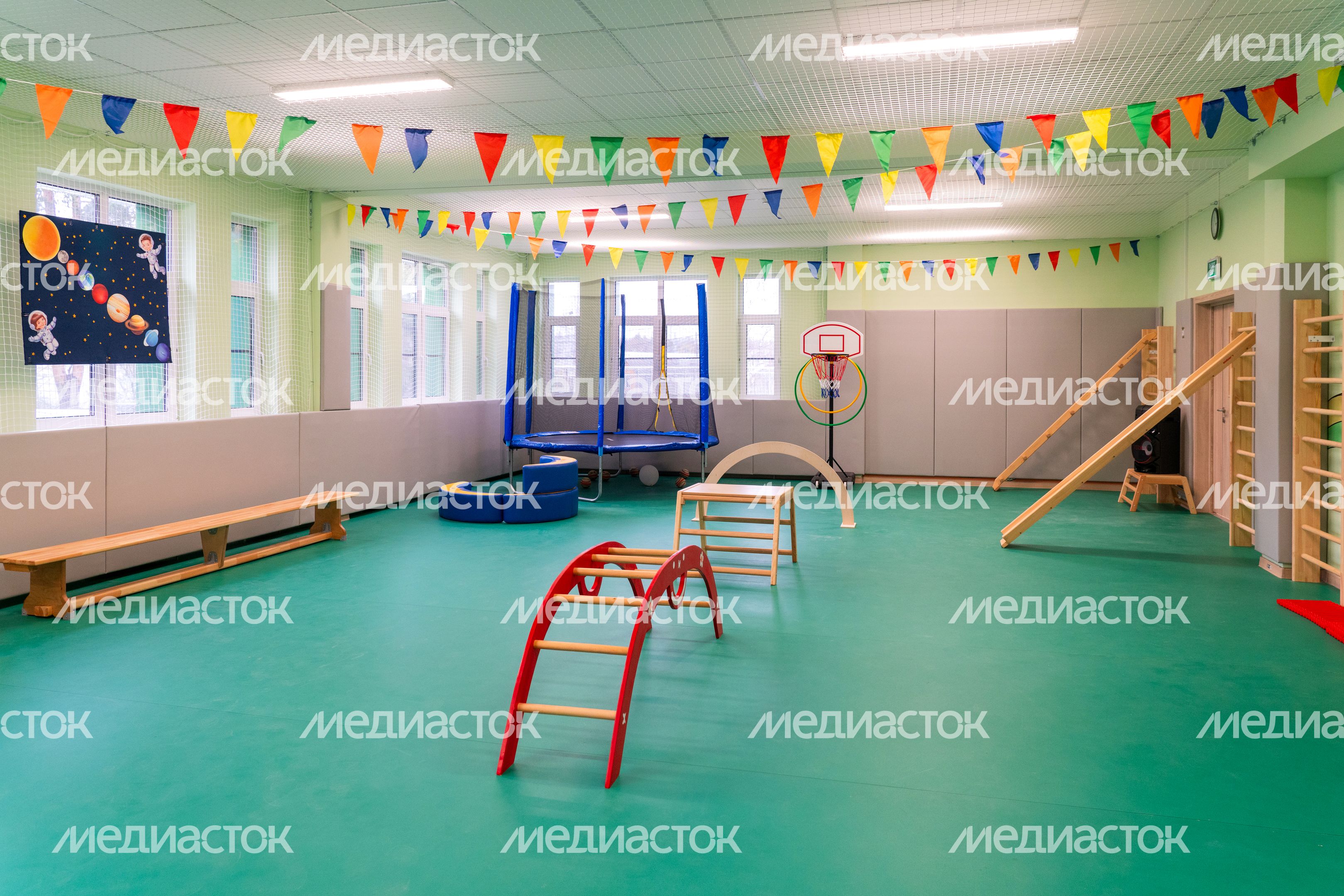 Спортзал в новом детском саду на 140 мест в микрорайоне Опалиха Красногорска Спортзал в новом детском саду на 140 мест в микрорайоне Опалиха Красногорска