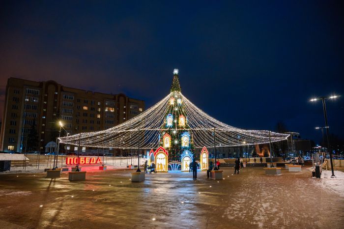 Елка в Раменском городском парке в новогодние праздники