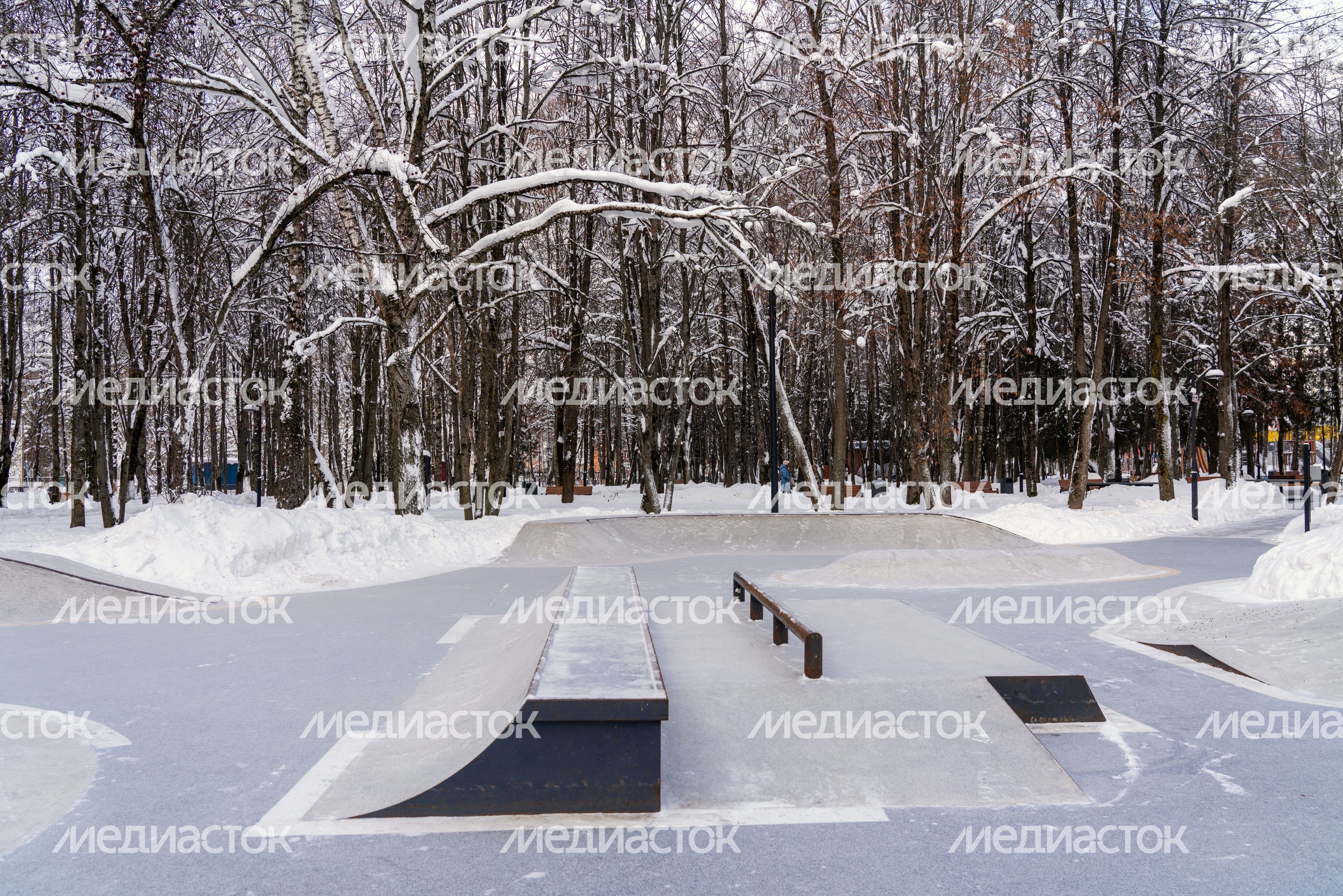Скейт-площадка в городском парке «Гучково» в Дедовске округа Истра Скейт-площадка в городском парке «Гучково» в Дедовске округа Истра