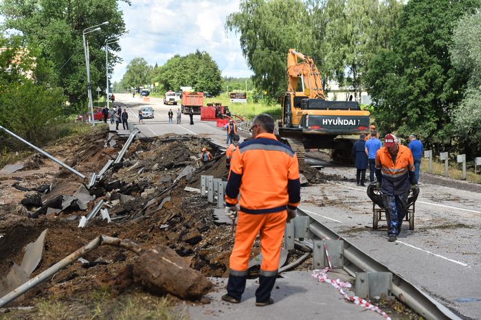 Последствия прорыва дамбы в Рузе