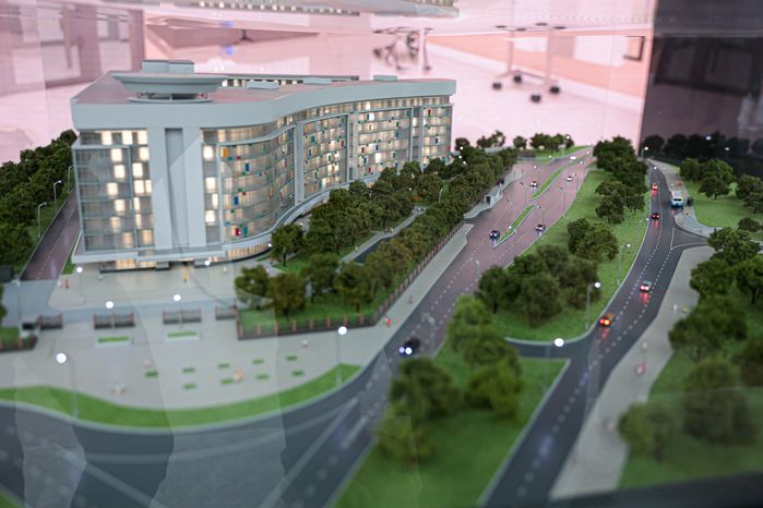 Закладка камня в основание многопрофильного детского центра «Московская областная детская больница» в Красногорске