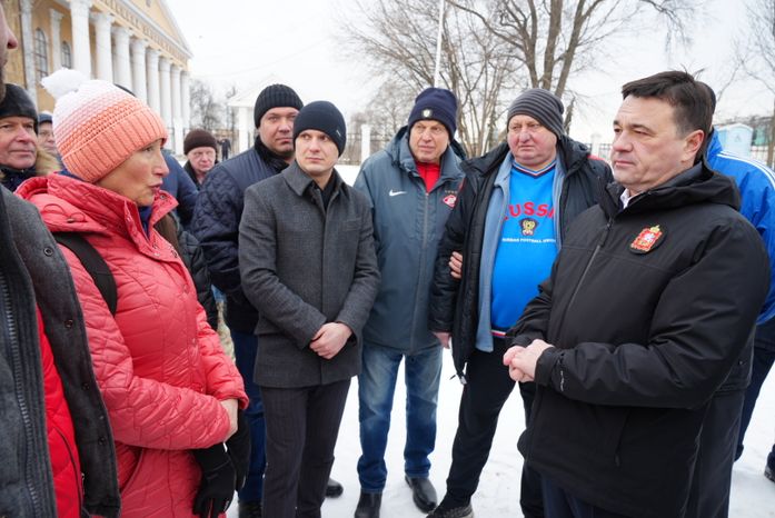 Посещение места строительства нового стадиона «Торпедо» в Люберцах Губернатором Подмосковья