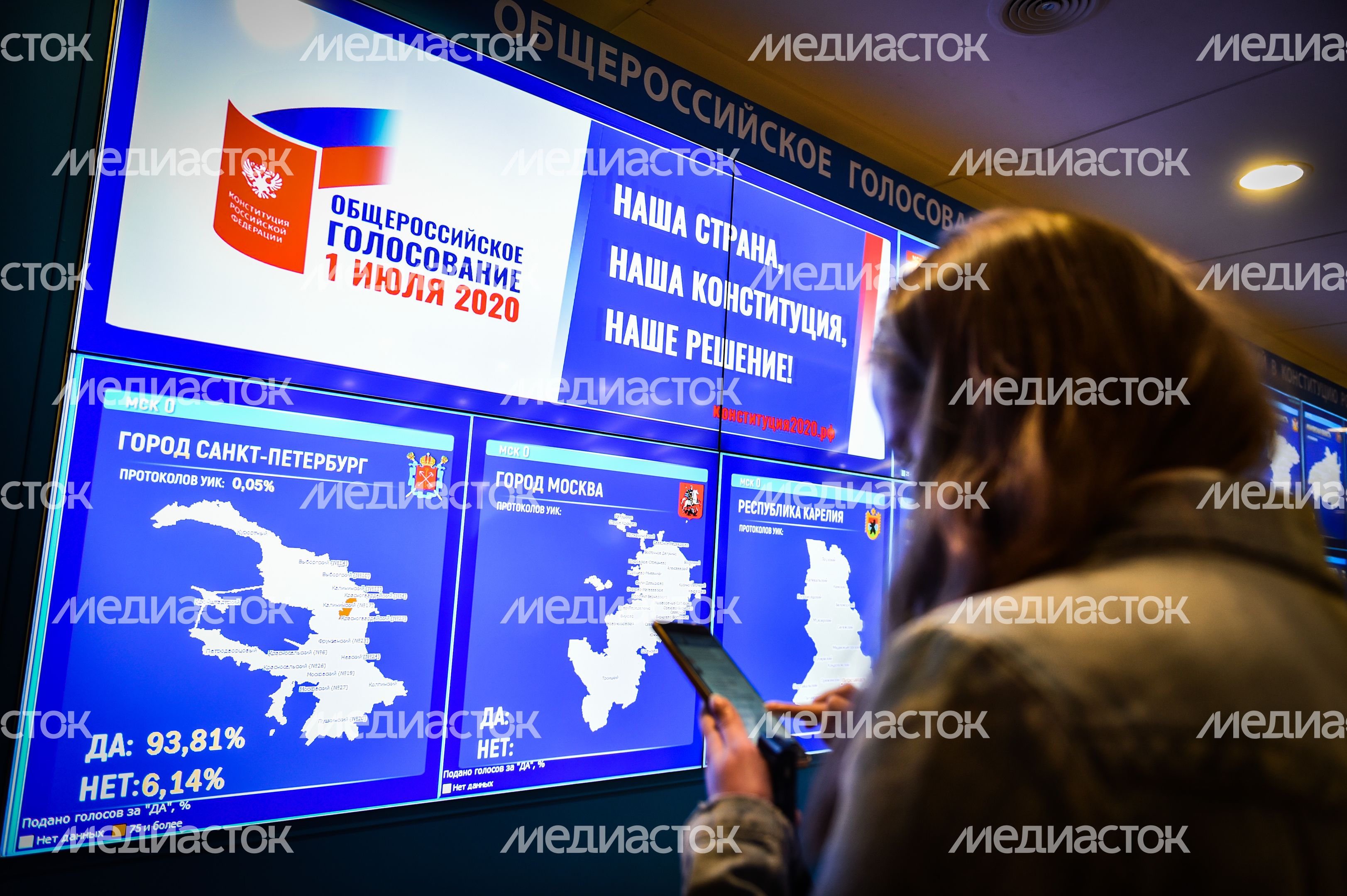 Подведение итогов голосования по внесению поправок в Конституцию РФ