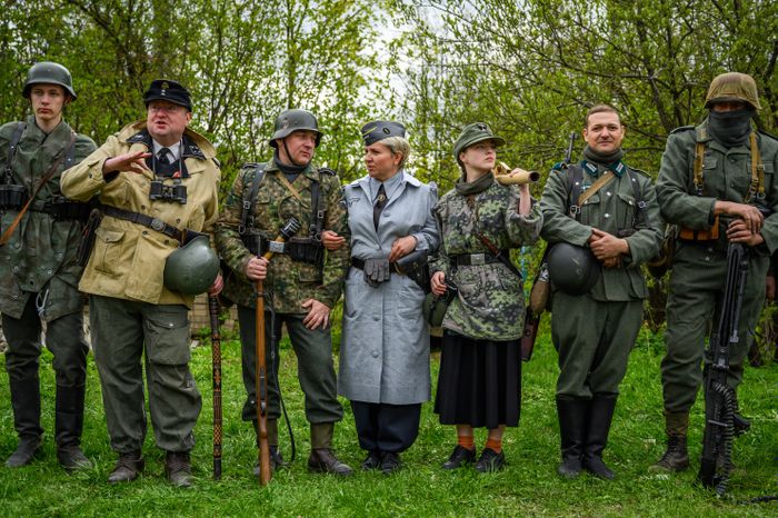 Военно-историческая реконструкция событий мая 1945 года в музее истории танка Т-34 в Мытищах