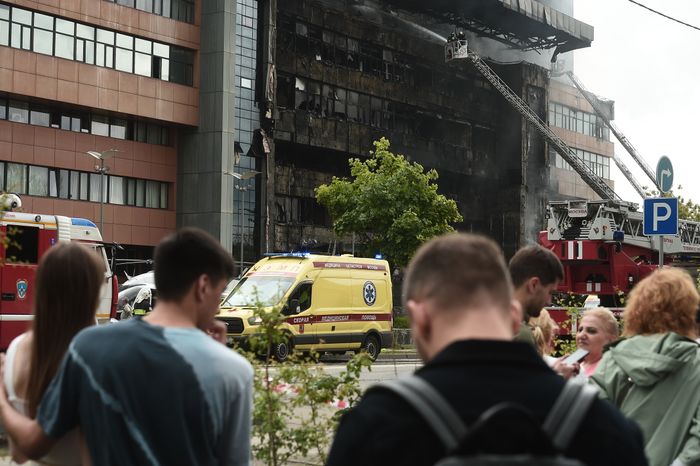 Пожар в бизнес‑центре «Гранд Сетунь плаза» в Москве