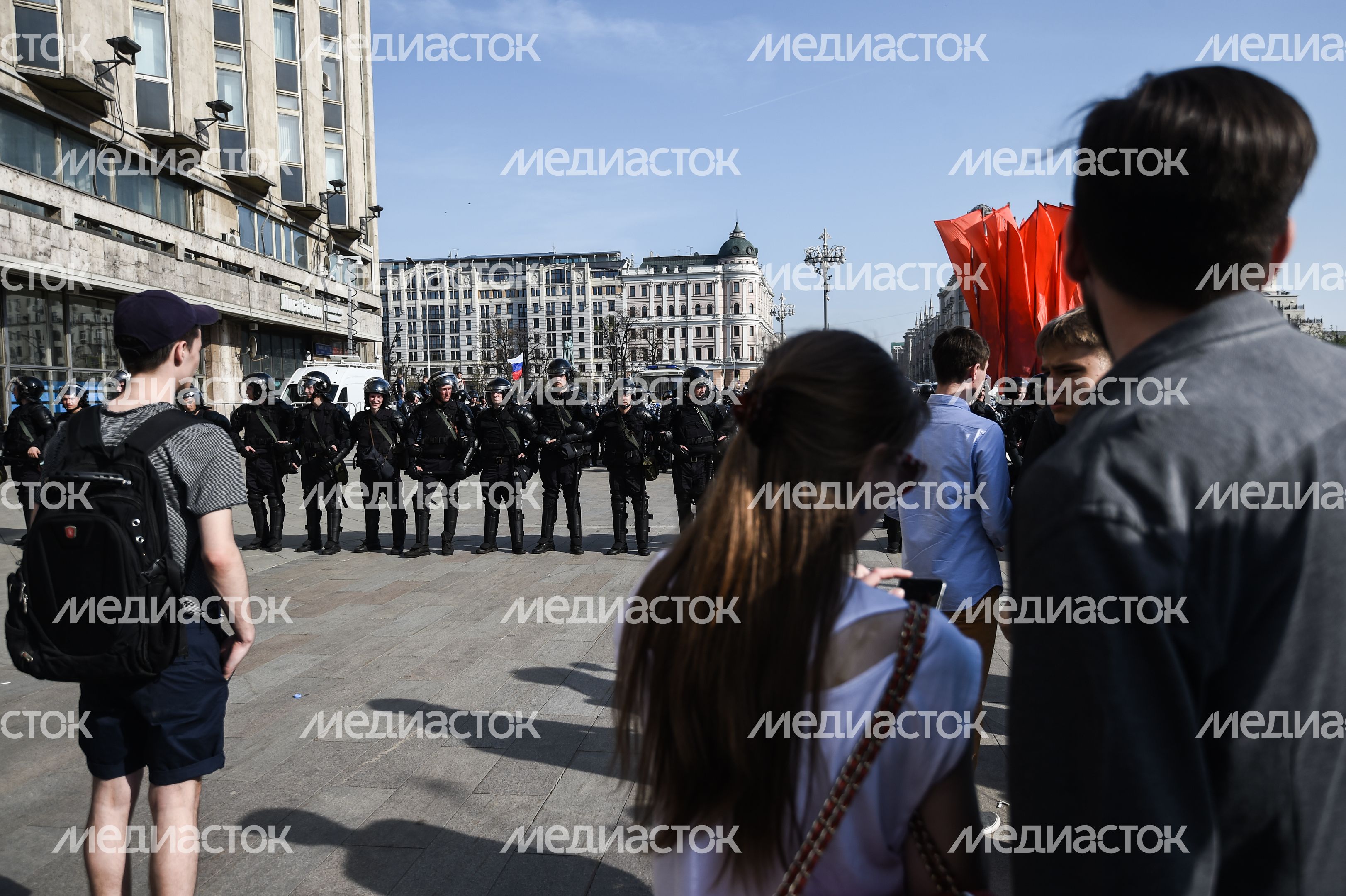 Несанкционированный митинг на Пушкинской площади