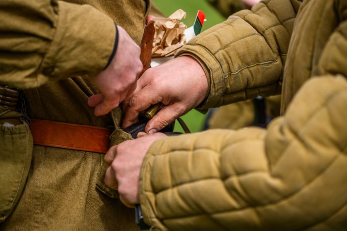 Военно-историческая реконструкция событий мая 1945 года в музее истории танка Т-34 в Мытищах