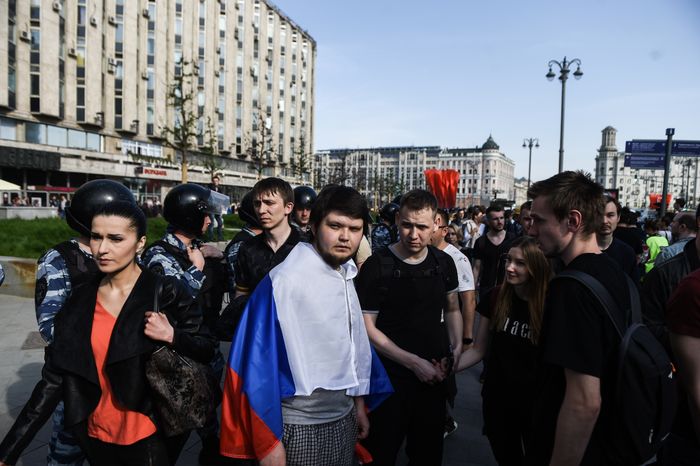 Несанкционированный митинг на Пушкинской площади