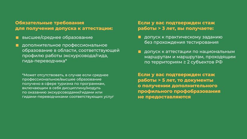 Аттестация экскурсоводов