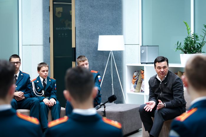 Встреча Губернатора Подмосковья с ребятами из кадетской школы «Корабелы Прионежья»