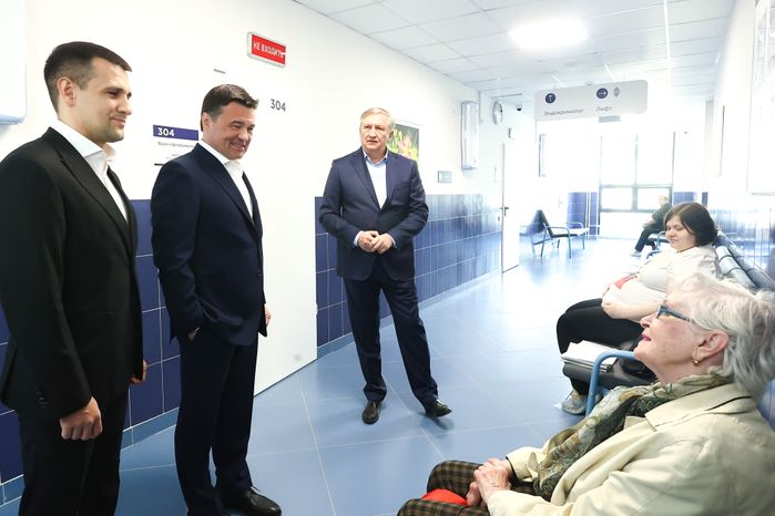 Посещение Губернатором Подмосковья новой пристройки к поликлинике №1 в Реутове