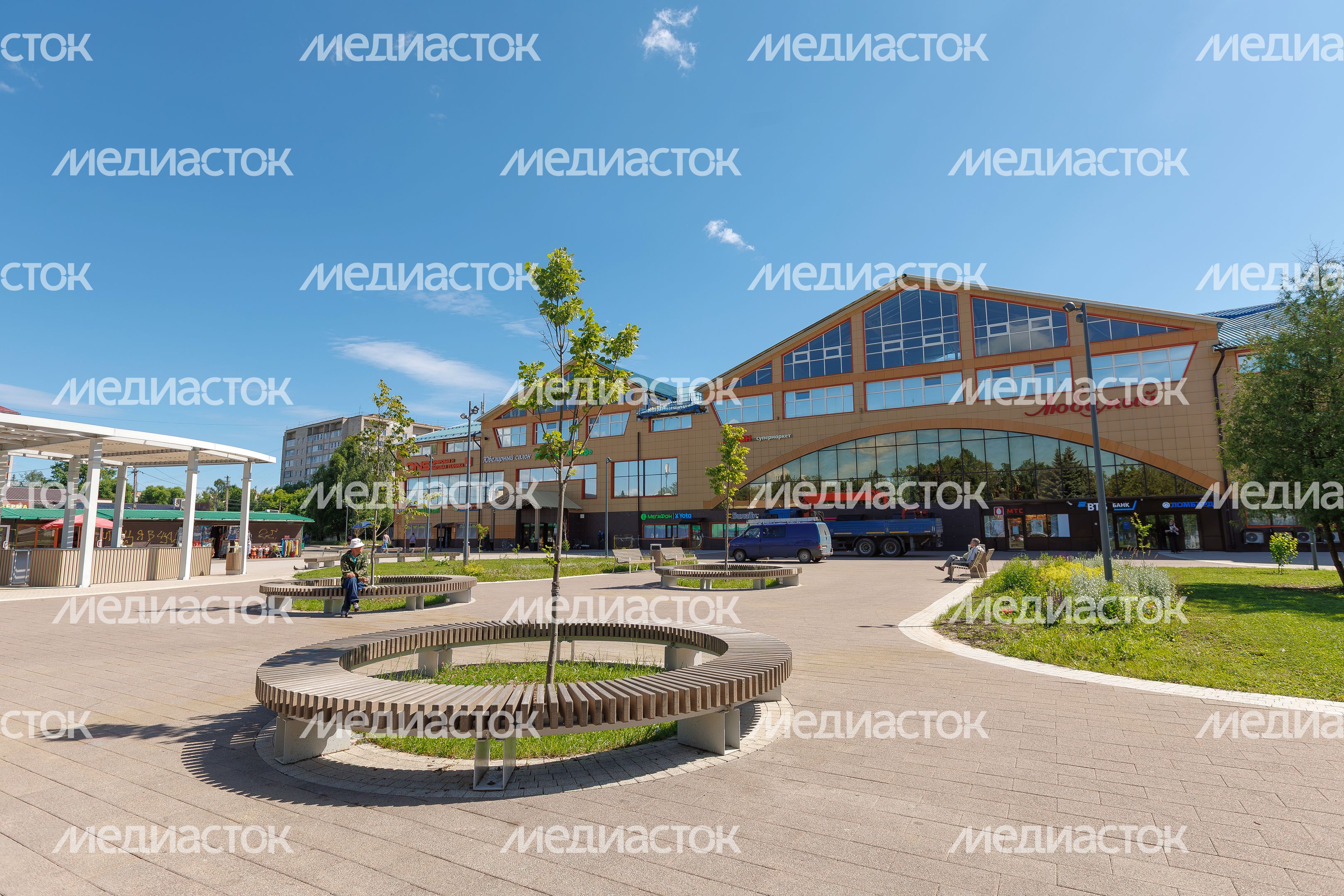 Центральная площадь Хотьково после благоустройства в Сергиево-Посадском округе