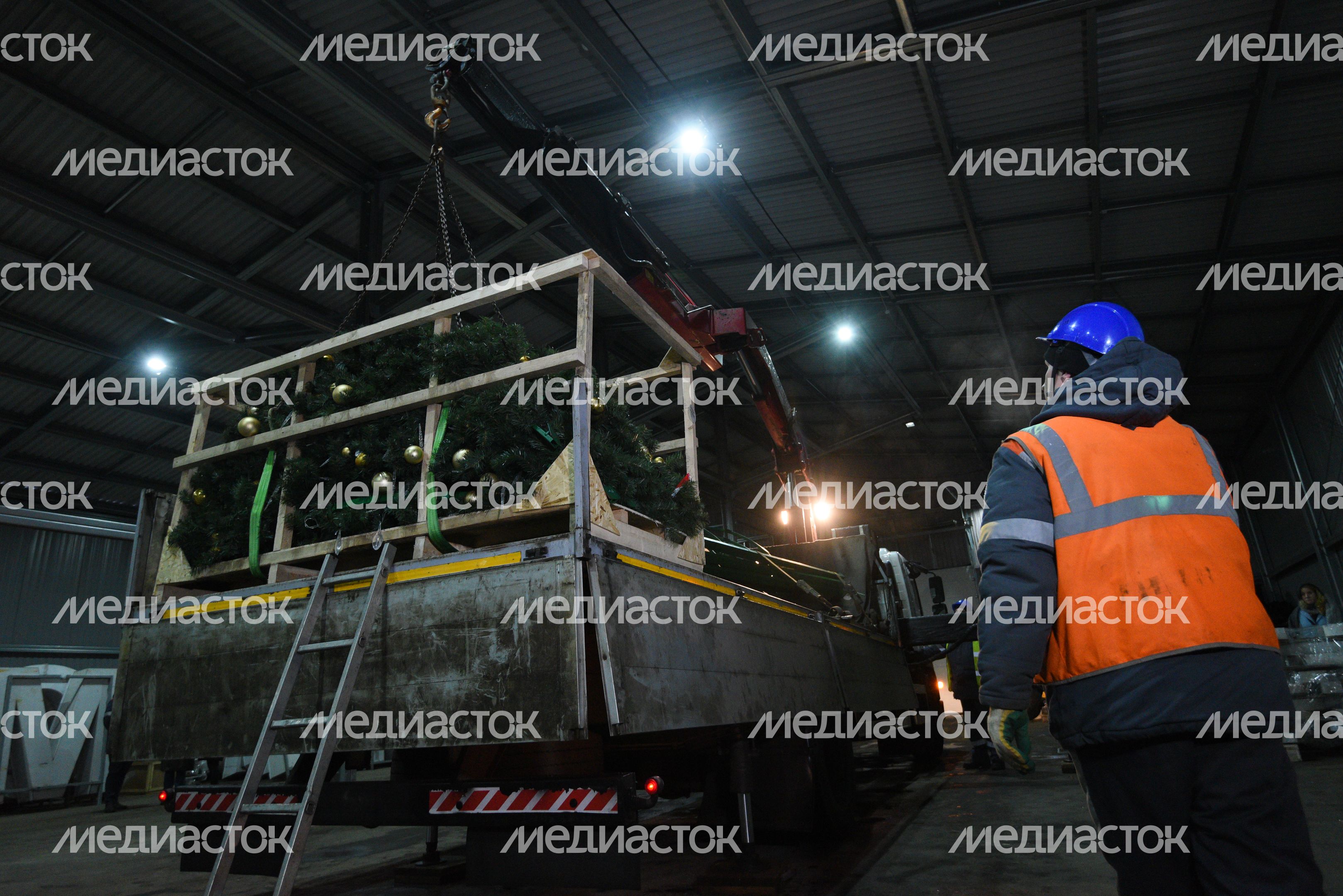 Демонтаж и складирование новогодних елок в Москве