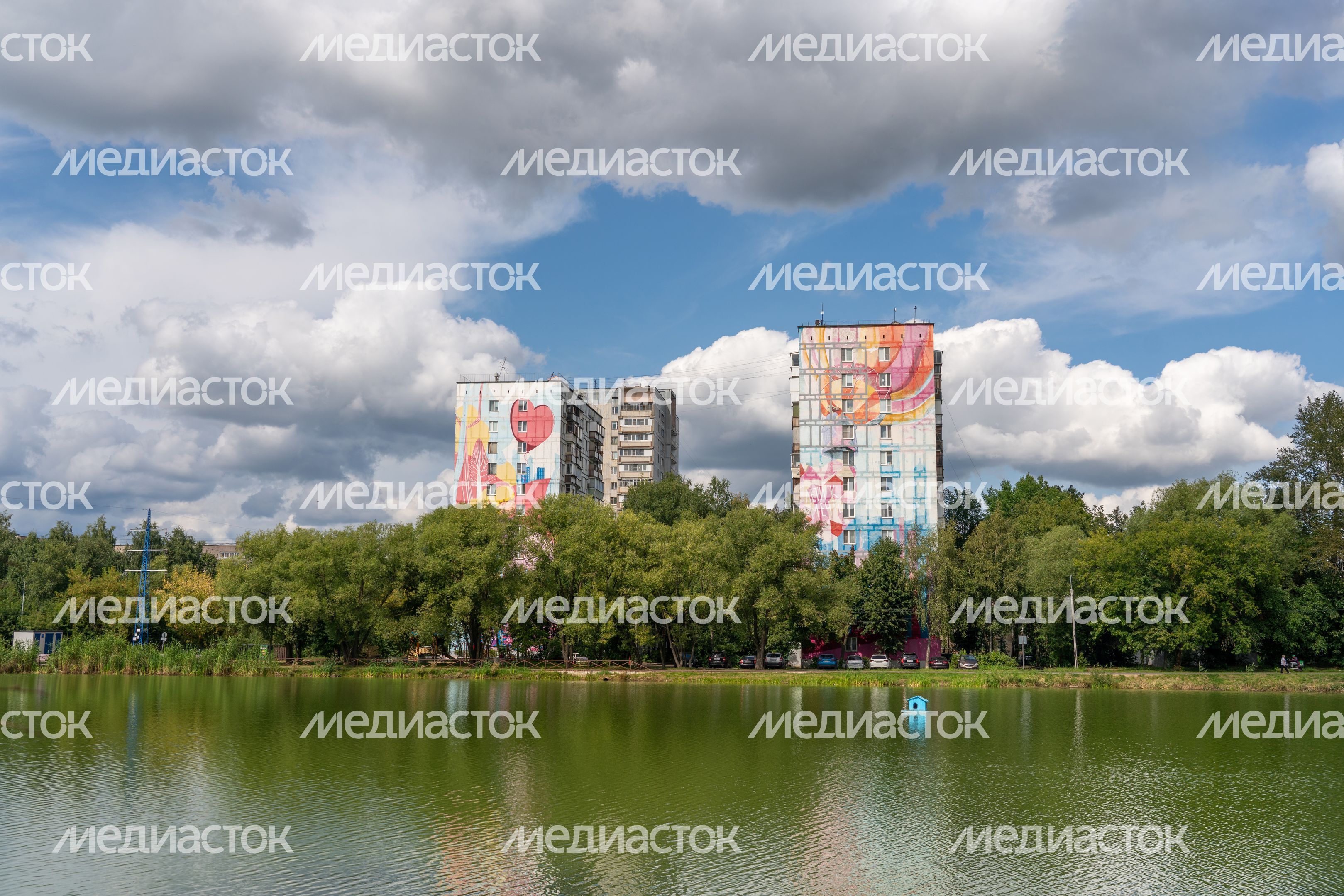 Городской пруд на улице 40 лет Октября в Лобне