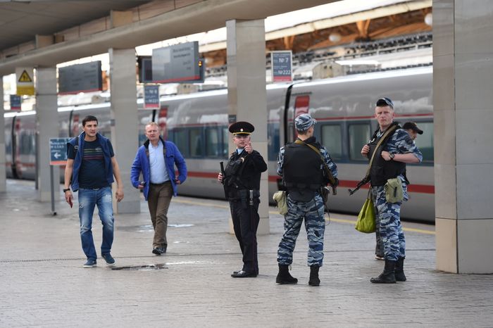 Столкновение поездов на Курском вокзале в Москве