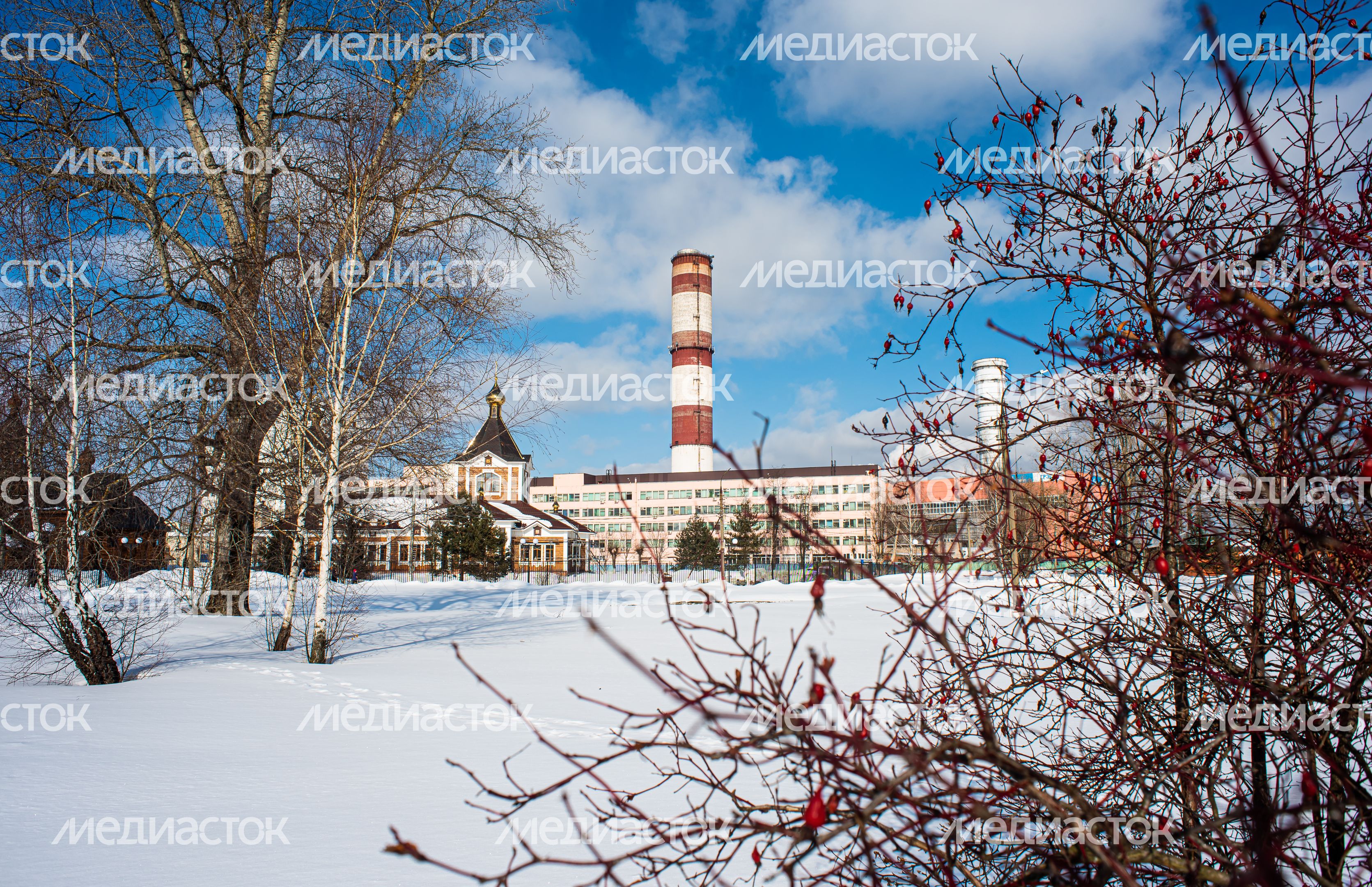 Зимние виды города Электрогорск
