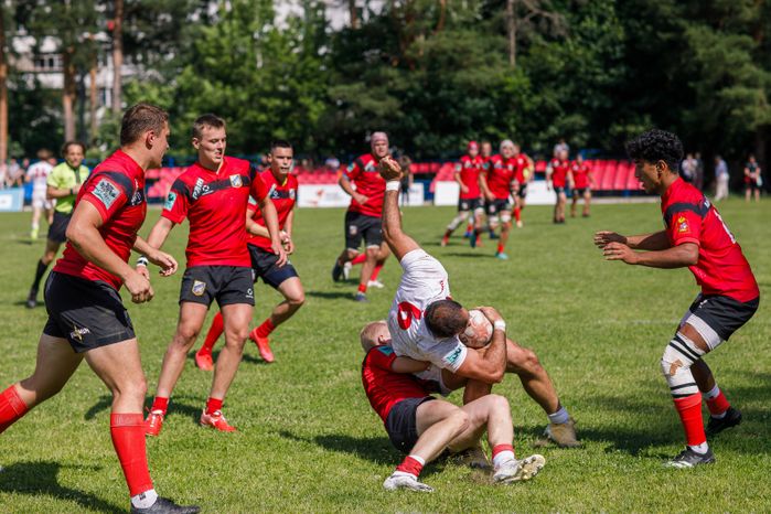 Победа "ВВА-Подмосковье-м" в чемпионате молодежных команд по регби в Монино