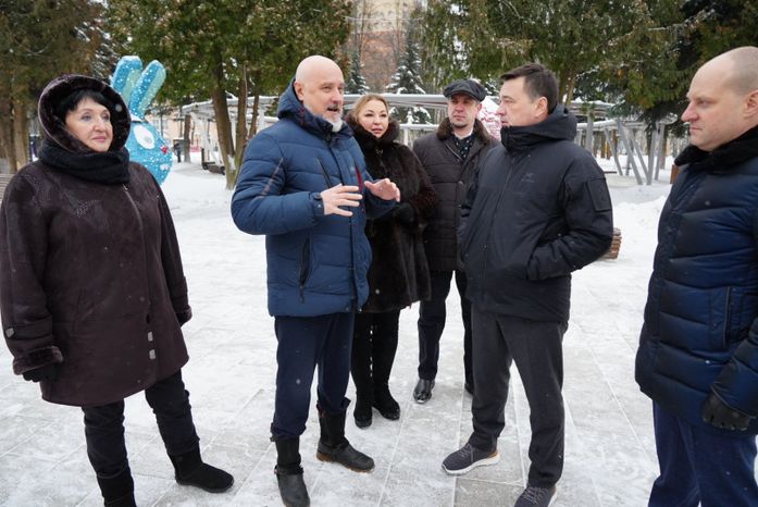 Проверка Губернатором Центрального парка культуры и отдыха в Пушкино