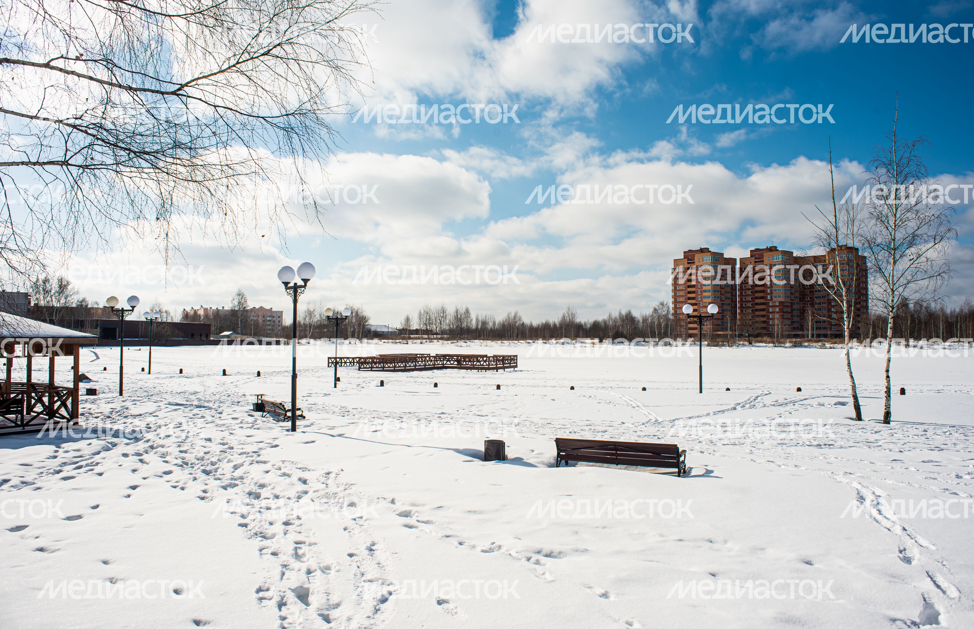 Зимние виды города Электрогорск