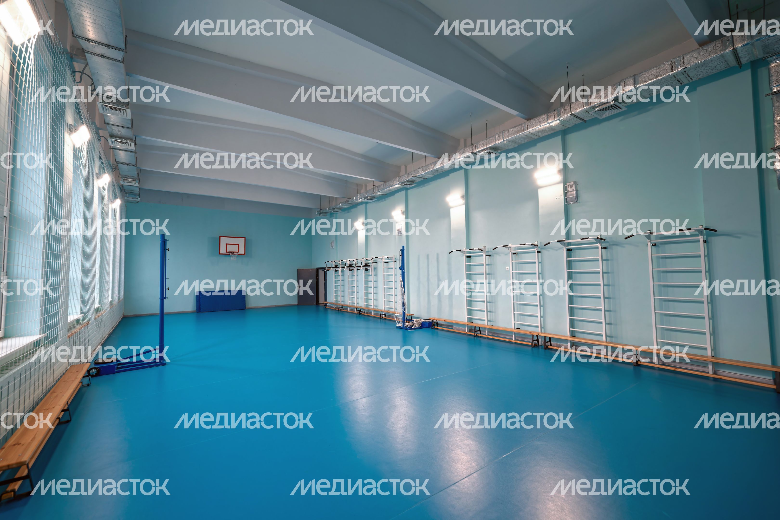 Спортивный зал Часцовской средней школы в Одинцовском округе после капитального ремонта Спортивный зал Часцовской средней школы в Одинцовском округе после капитального ремонта