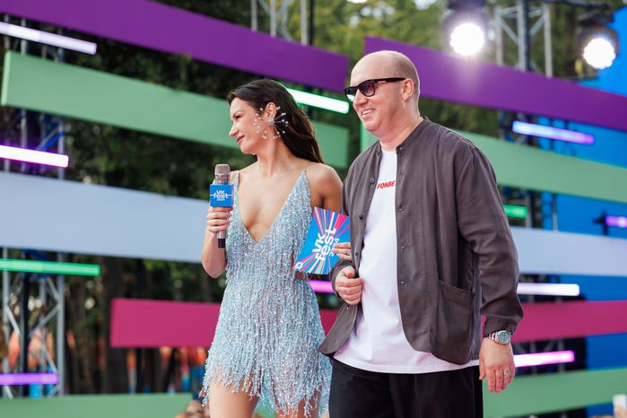 Ида Галич и Сергей Бурунов на открытии VK Fest -2024 в московских "Лужниках"