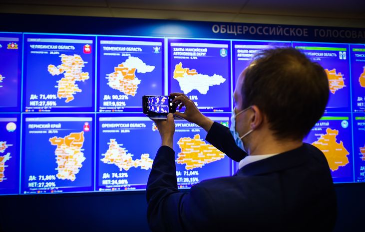 Подведение итогов голосования по внесению поправок в Конституцию РФ