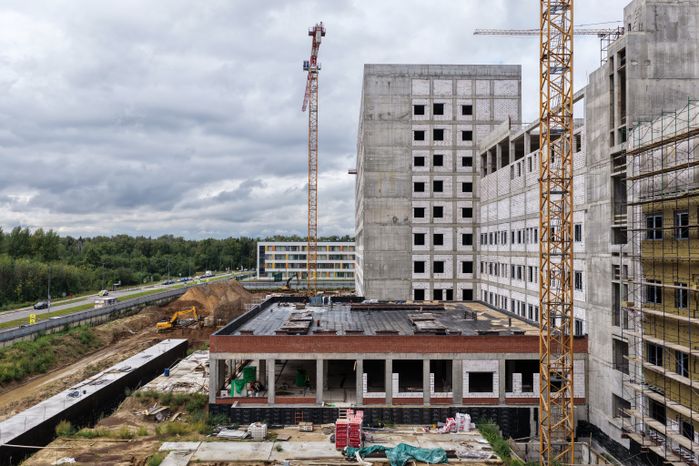 Продолжается строительство ЦРБ в балашихинском мкр. Ольгино