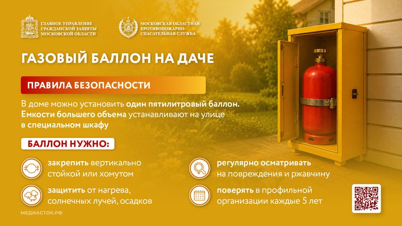 Газовый баллон на даче горизонталь 01