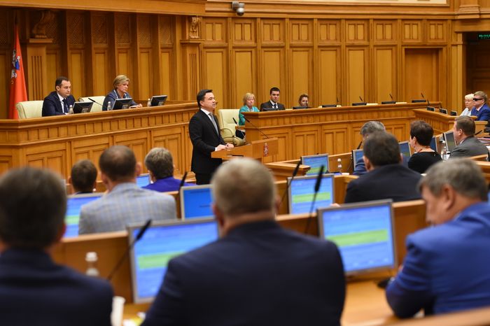 А. Воробьев выступил в  Мособлдуме