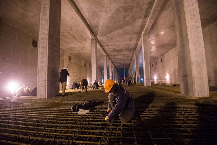 Строительство станции метро «Хорошевская» в Москве