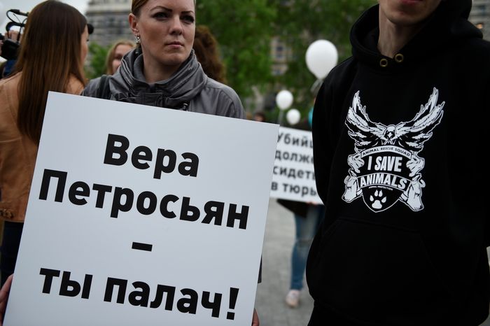 Митинг в защиту животных из приютов в Москве