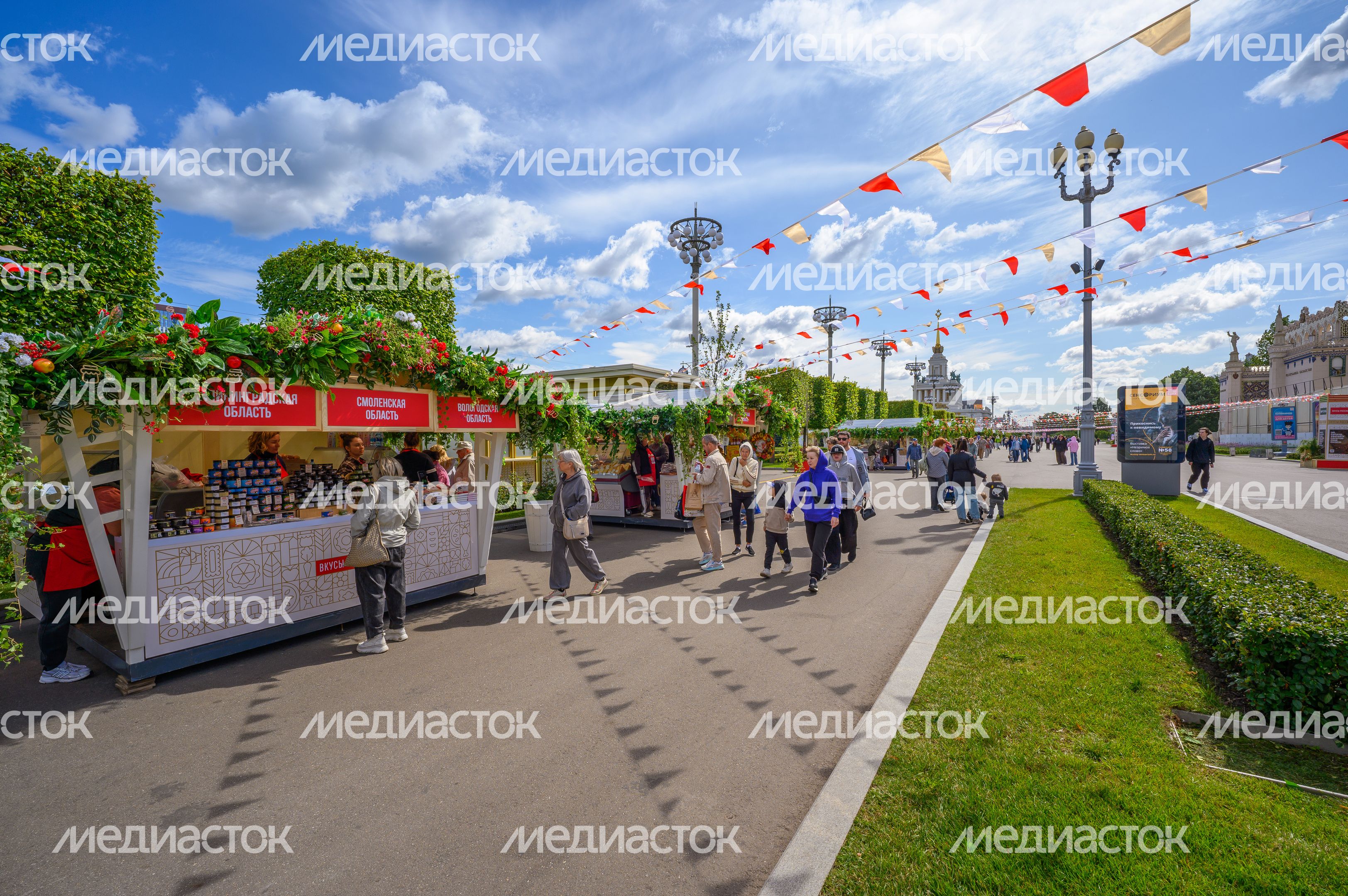 Ярмарка продуктов питания, произведенных в Подмосковье, на гастрономическом фестивале «Вкусы России» 2026 на ВДНХ