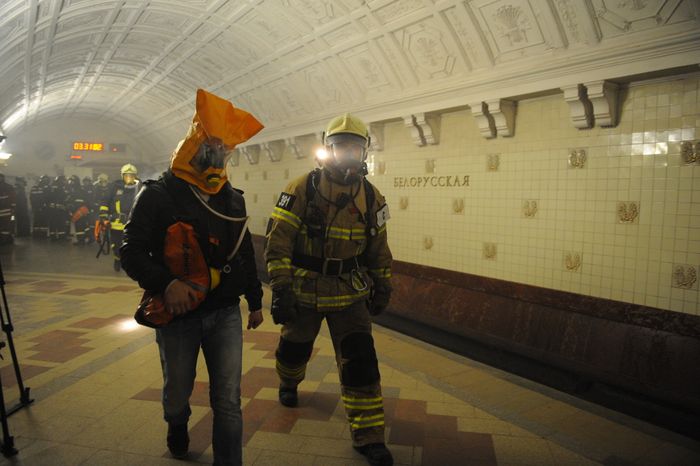 Совместные учения МЧС и Московского метрополитена