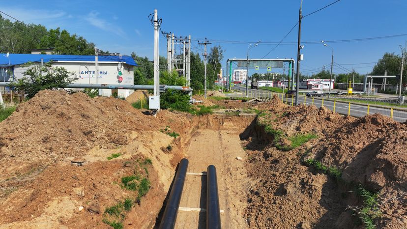 Замена труб отопления на улице Социалистическая в Рузе