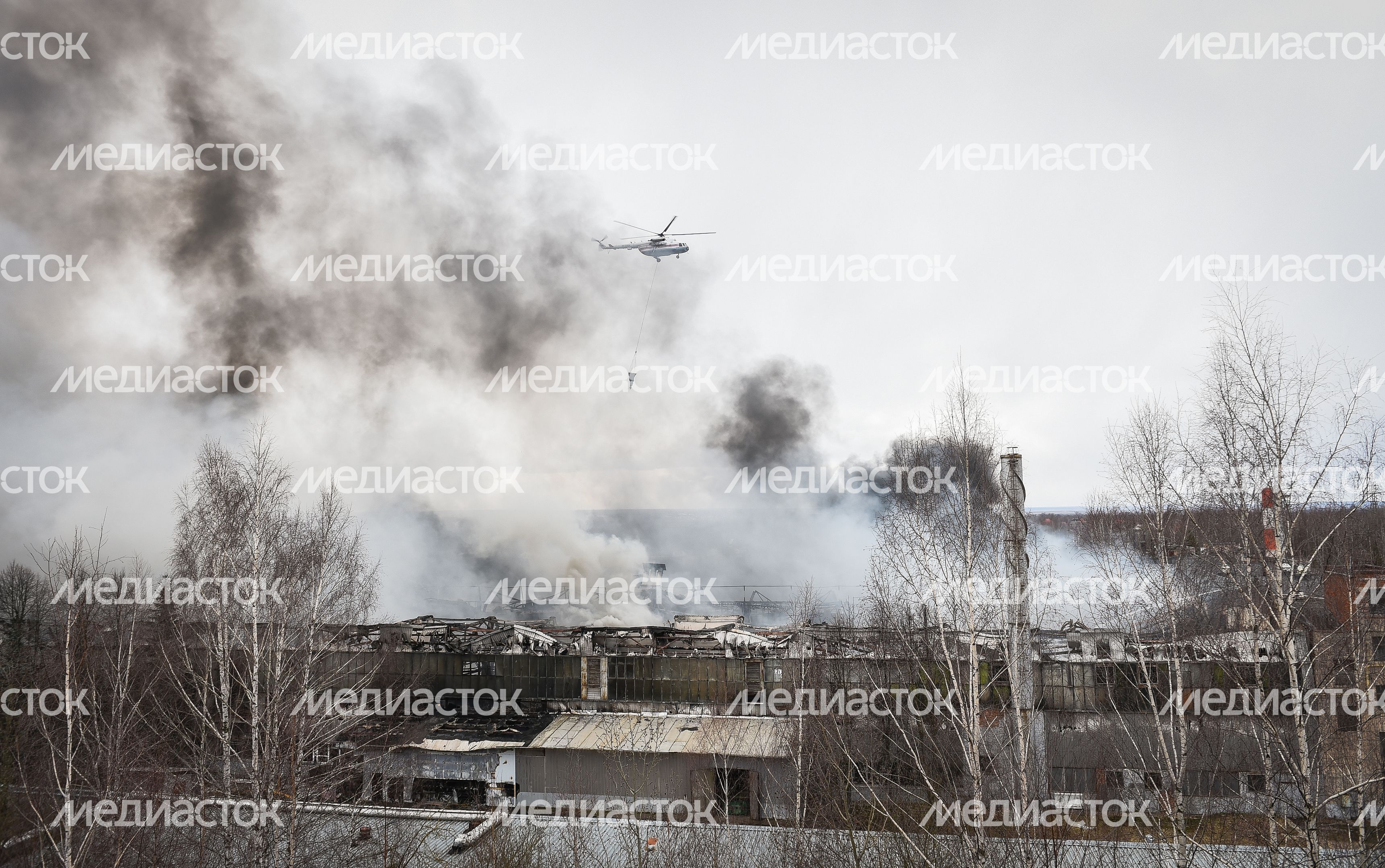 Пожар на заводе алюминиевых изделий в Дмитрове