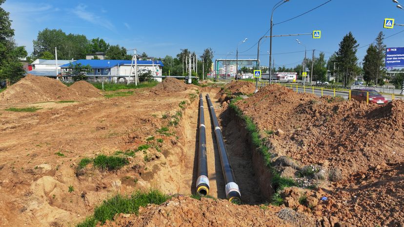 Замена труб отопления на улице Социалистическая в Рузе