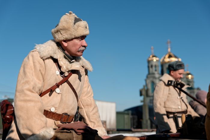 Военно-историческая реконструкция битвы за Сталинград у храма ВС РФ в Кубинке
