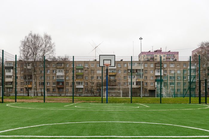 Спортивная площадка у Гимназии №1 имени А.В. Баландина в Балашихе после капитального ремонта