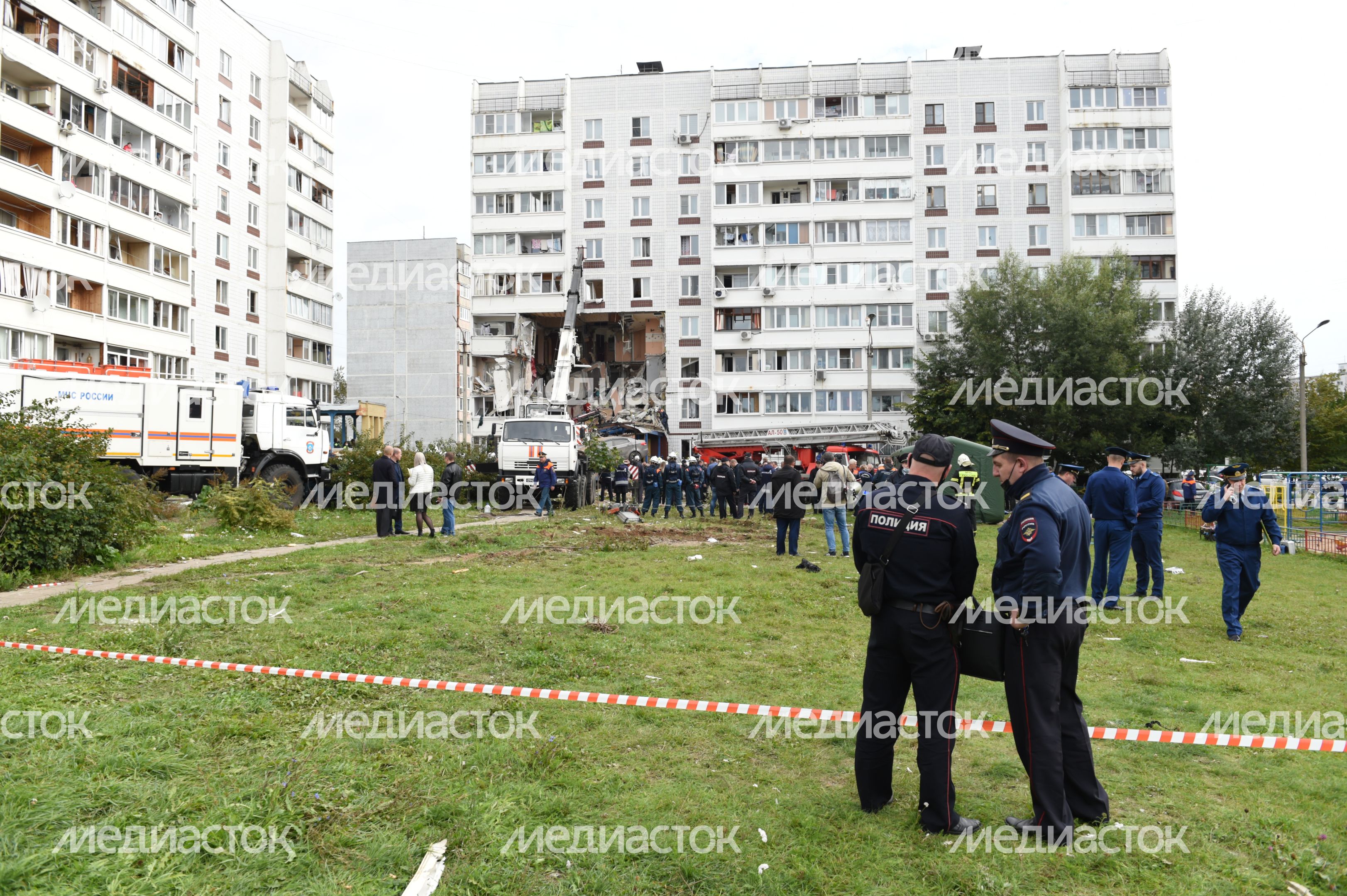 Кадры с места взрыва газа в жилом доме в Ногинске