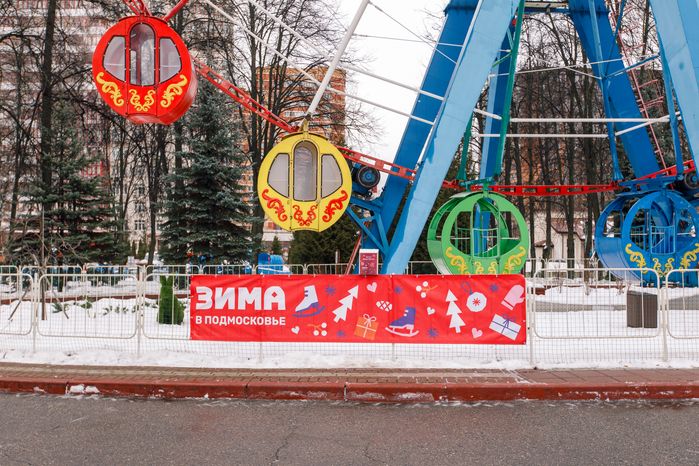 Центральный парк культуры и отдыха города Видное зимой