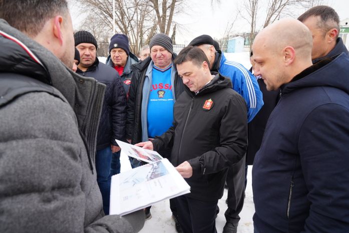 Посещение места строительства нового стадиона «Торпедо» в Люберцах Губернатором Подмосковья