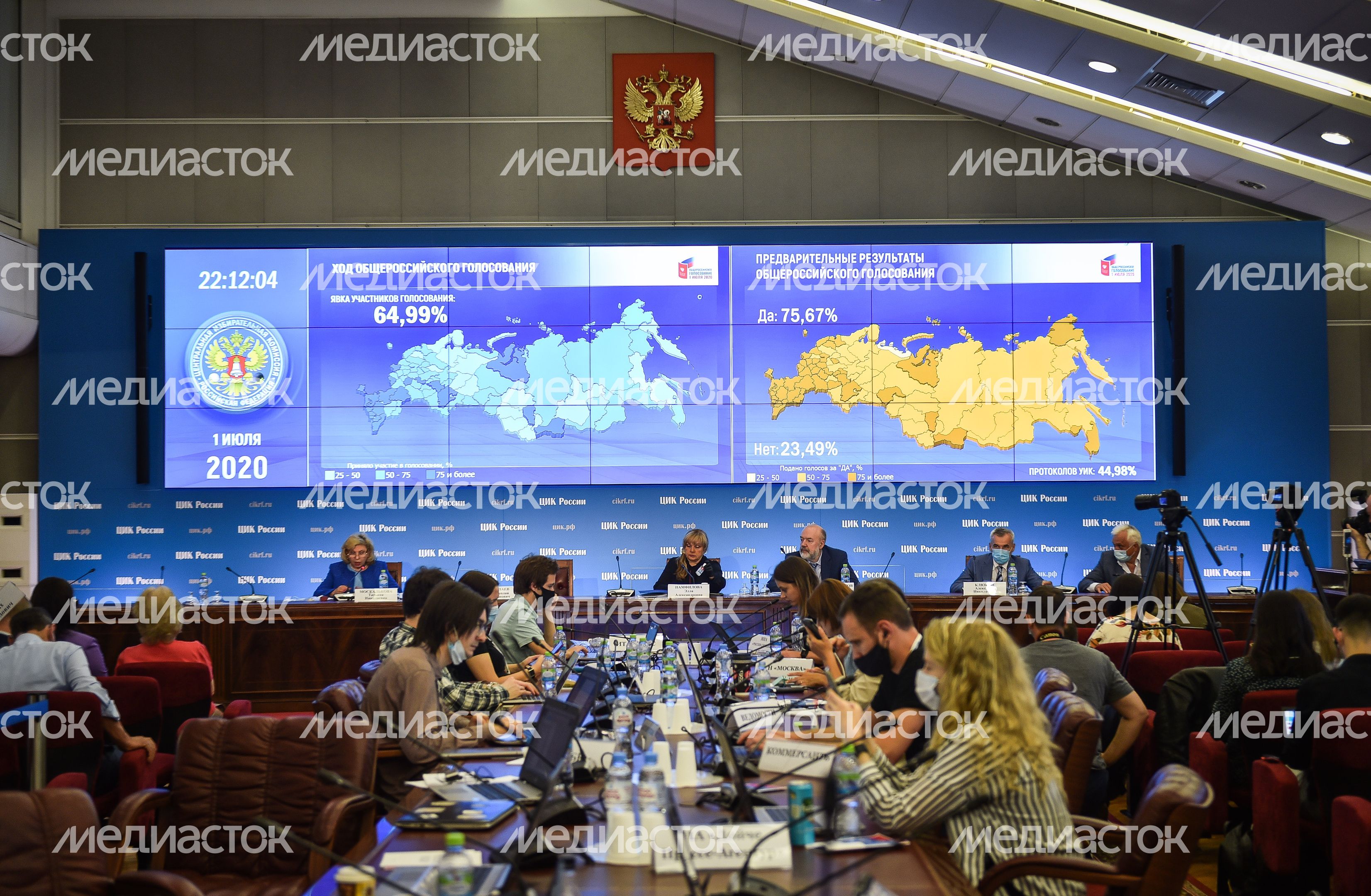 Подведение итогов голосования по внесению поправок в Конституцию РФ