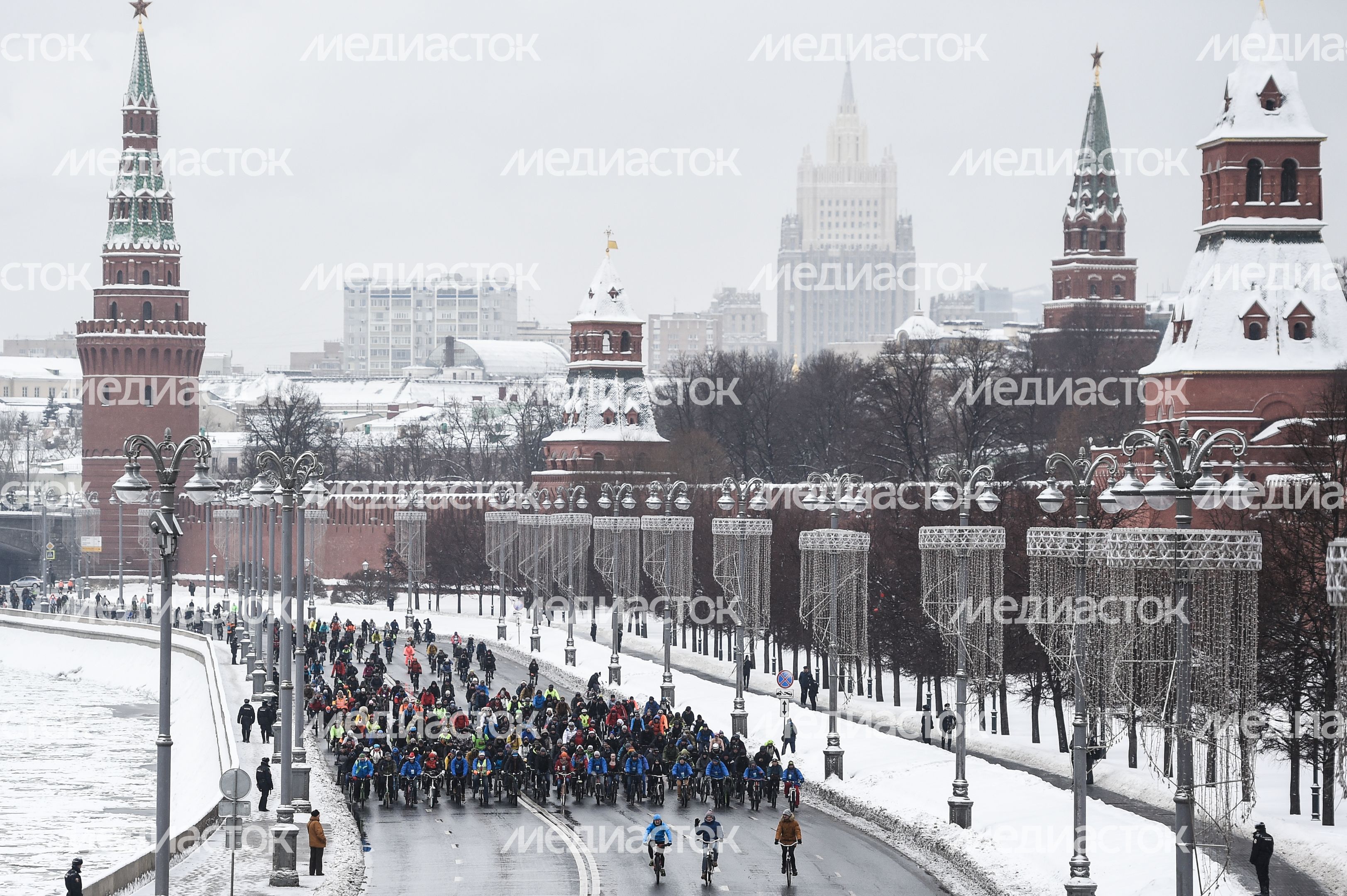 В Москве состоялся 4-й Зимний Велопарад