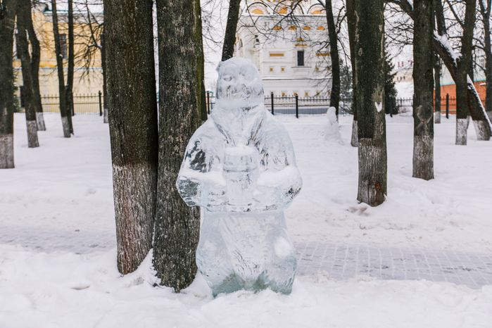 Дмитров. Ледяные скульптуры на Исторической площади