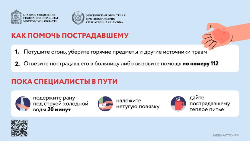 Первая помощь при ожогах Горизонталь 02