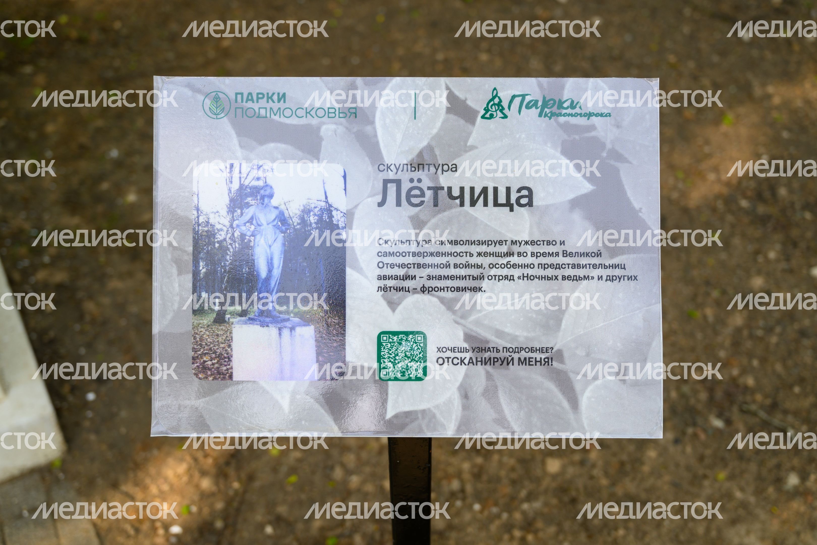 Скульптура «Летчица» в Красногорском городском парке после благоустройства Скульптура «Летчица» в Красногорском городском парке после благоустройства
