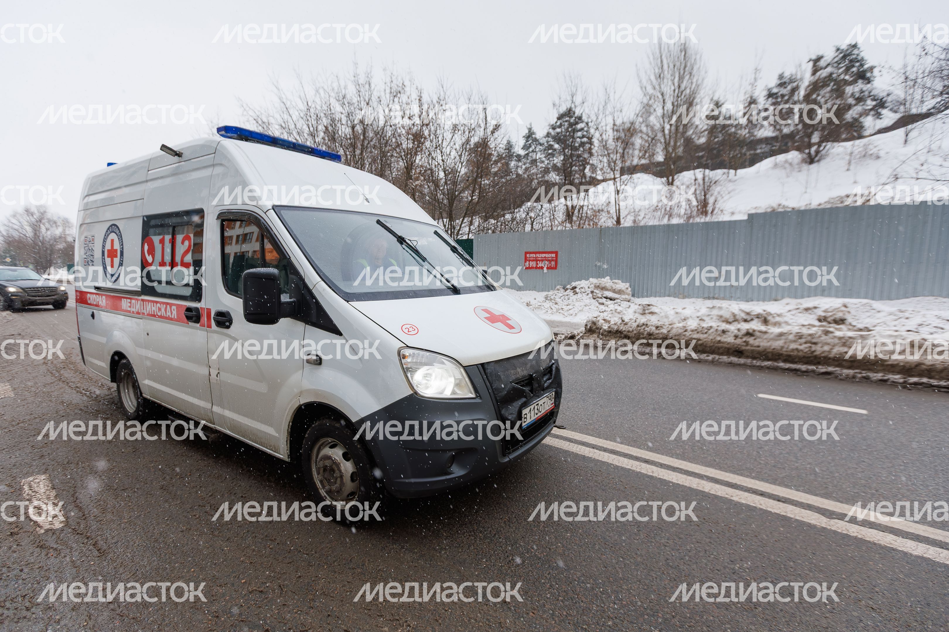 Машина скорой помощи на новом Мякининском посту в Красногорске Машина скорой помощи на новом Мякининском посту в Красногорске